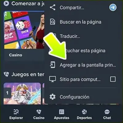 Busca el enlace directo para descargar la aplicación