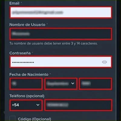 Completar la primera fase de registro en Stake
